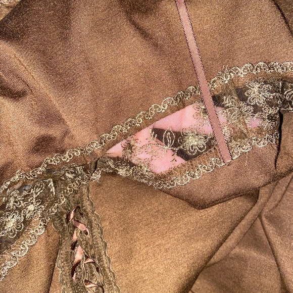Fairycore Brown Lace Dress - Picture 10 of 13